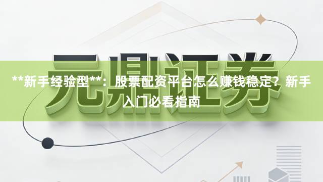 **新手经验型**：股票配资平台怎么赚钱稳定？新手入门必看指南