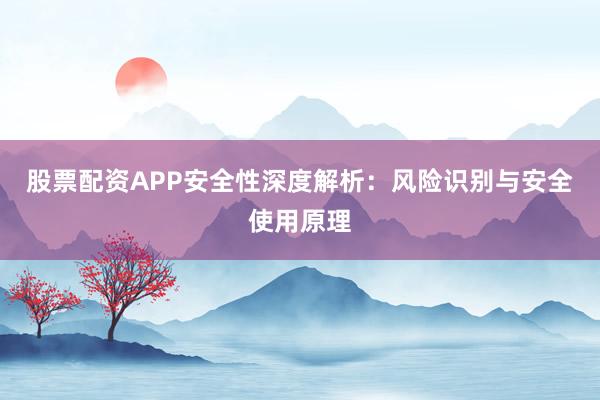 股票配资APP安全性深度解析：风险识别与安全使用原理