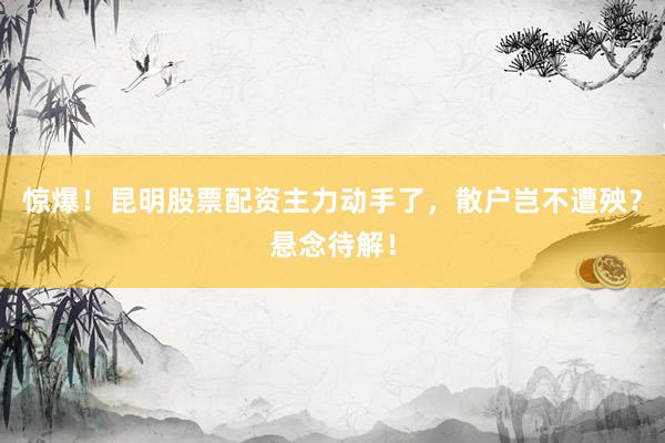 惊爆！昆明股票配资主力动手了，散户岂不遭殃？悬念待解！
