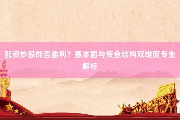 配资炒股能否盈利？基本面与资金结构双维度专业解析