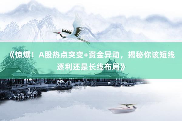 《惊爆！A股热点突变+资金异动，揭秘你该短线逐利还是长线布局》