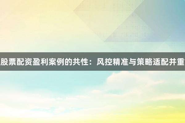 股票配资盈利案例的共性：风控精准与策略适配并重