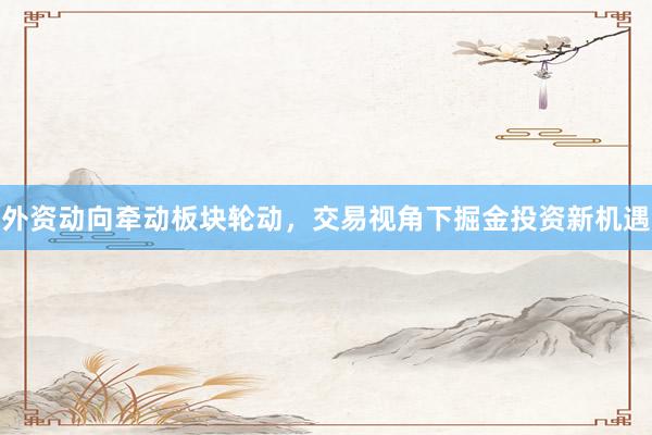 外资动向牵动板块轮动，交易视角下掘金投资新机遇